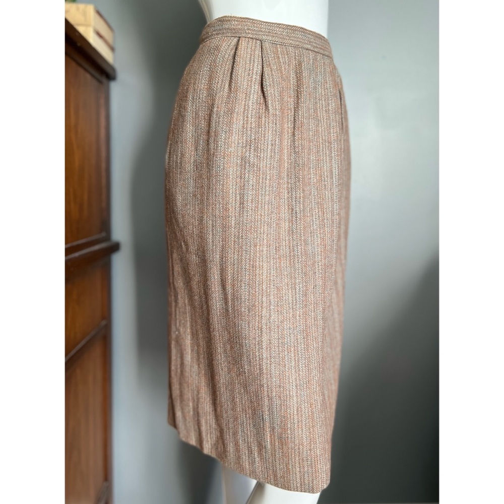 Vintage wool blend tweed career skirt
